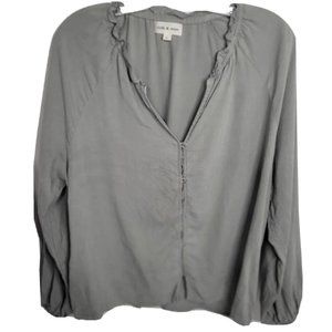 cloth & stone bohemian chic grey Large romantic pirate top casual relaxed fit